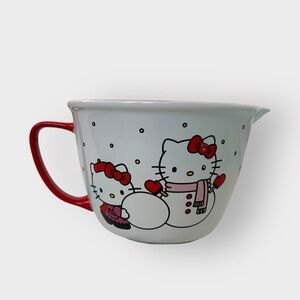 Sanrio Hello Kitty Snowman Mixing Bowl - Spout, Handle, Christmas